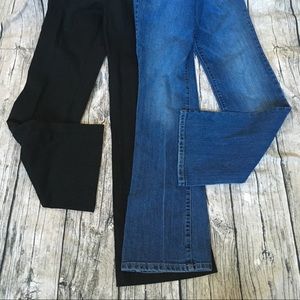 Lot: 2prs maternity pants size 4/small jean slacks